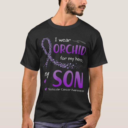 Ik Draag Orchid for Son Testicular Cancer Awarenes T-shirt (Voorkant)
