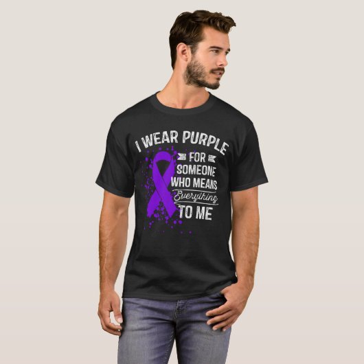 Ik Draag Paars - Bewustmaking Paarse Ribbon Gift T-shirt (Voorkant volledig)
