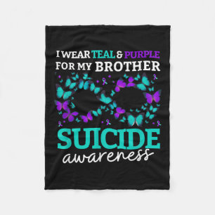 Ik Draag Paars en Blauwgroen voor mijn broer Suici Fleece Deken