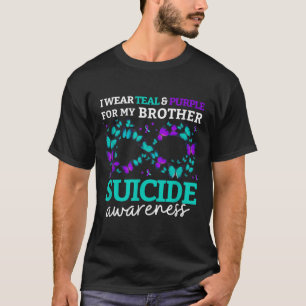 Ik Draag Paars en Blauwgroen voor mijn broer Suici T-shirt