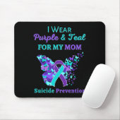 Ik Draag Paars en Blauwgroen voor mijn moeder zelf Muismat (Met muis)