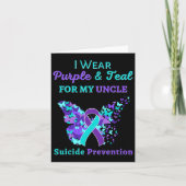 Ik Draag Paars en Blauwgroen voor mijn oom Suicide Kaart (Voorkant)