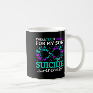 Ik Draag Paars en Blauwgroen voor mijn zoon Suicid Koffiemok