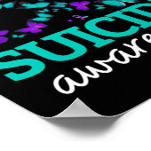 Ik Draag Paars en Blauwgroen voor mijn zoon Suicid Poster (Hoek)