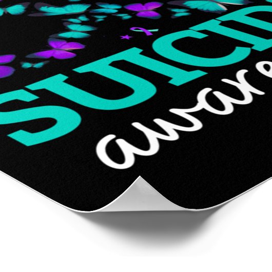 Ik Draag Paars en Blauwgroen voor mijn zoon Suicid Poster (Hoek)