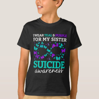 Ik draag paars en turquoise voor de preventie voor t-shirt