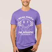 Ik Draag Paars Epilepsiebewustzijn Tri-Blend Shirt (Voorkant)