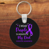 Ik Draag Paars geheugen van pap overdosis Sleutelhanger (Voorkant)