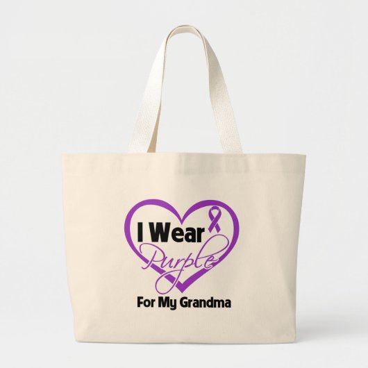 Ik Draag Paars Heart Ribbon - oma Grote Tote Bag (Voorkant)