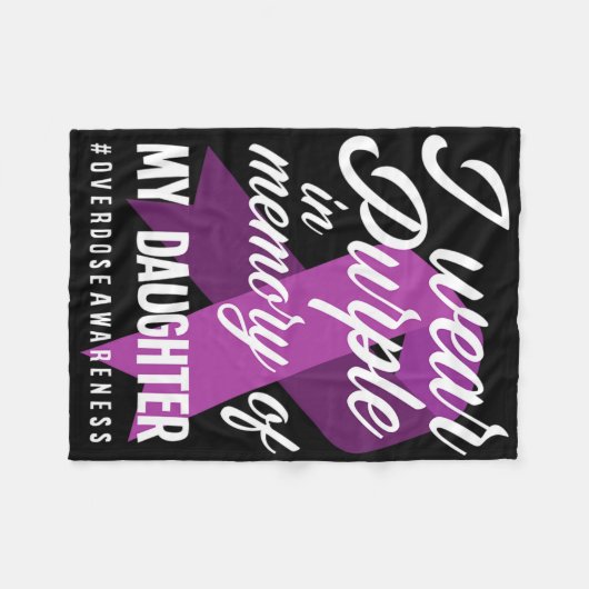 Ik Draag Paars in geheugen voor mijn dochter overd Fleece Deken (Voorkant (Horizontaal))