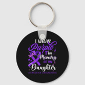 Ik Draag Paars in geheugen voor mijn dochter overd Sleutelhanger (Achterkant)