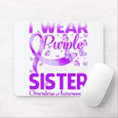 Ik Draag Paars in geheugen voor mijn zuster Overdo Muismat (Met muis)