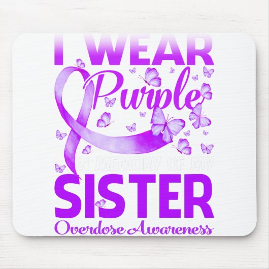 Ik Draag Paars in geheugen voor mijn zuster Overdo Muismat (Voorkant)