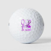 Ik Draag Paars in herinnering aan mijn zoon Dragon Golfballen (Voorkant)
