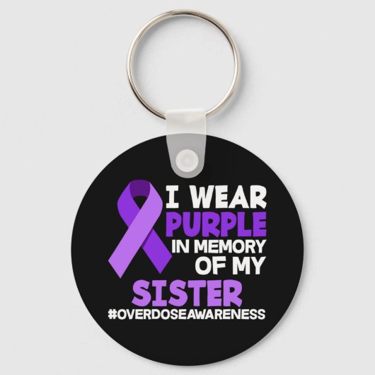 Ik Draag Paars in herinnering aan mijn zuster over Sleutelhanger (Voorkant)