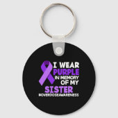 Ik Draag Paars in herinnering aan mijn zuster over Sleutelhanger (Achterkant)