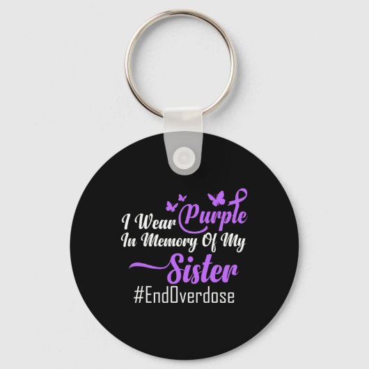 Ik Draag Paars in herinnering aan mijn zuster over Sleutelhanger (Voorkant)