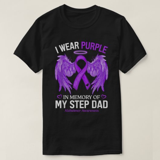 Ik Draag Paars in herinnering aan Stap Pa Alzheime T-shirt (Design voorkant)