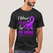 Ik Draag Paars lintje voor mijn Mimi Alzheimer-bew T-shirt (Voorkant)