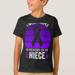 Ik draag paars Overdosis bewustzijn Paarse lint Ne T-shirt