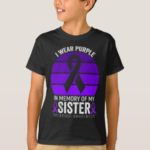 Ik draag paars Overdosis Bewustzijn Paarse Lint Zu T-shirt
