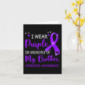 Ik draag paars ter nagedachtenis aan mijn broer iv kaart (Gele Bloem)
