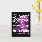 Ik draag paars ter nagedachtenis aan mijn dochter kaart (Gele Bloem)
