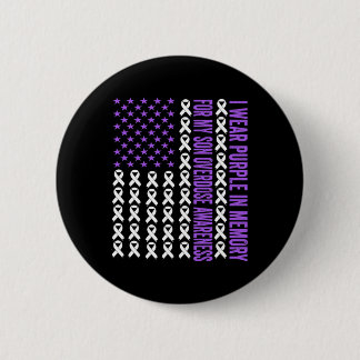 Ik draag paars ter nagedachtenis aan mijn zoon Ove Ronde Button 5,7 Cm