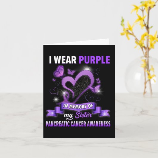 Ik Draag Paars Ter Nagedachtenis Aan Mijn Zus Alvl Kaart (Gele Bloem)