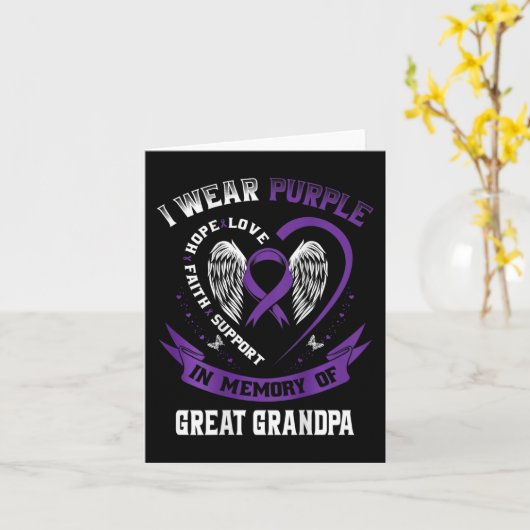 Ik draag paars ter nagedachtenis aan overopa Pancr Kaart (Gele Bloem)