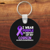Ik Draag Paars ter nagedachtenis van mijn neef ove Sleutelhanger (Achterkant)
