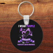 Ik Draag Paars ter nagedachtenis van mijn tante Pa Sleutelhanger (Voorkant)