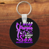 Ik Draag Paars ter nagedachtenis van mijn zoon Awa Sleutelhanger (Voorkant)