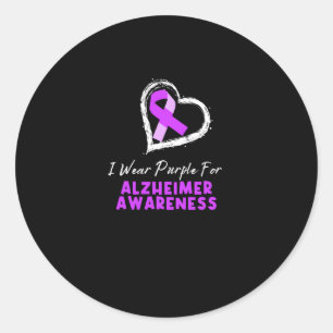 Ik Draag Paars voor Alzheimer Ronde Sticker