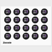 Ik Draag Paars voor Broeder Epilepsy Bewustheid Ronde Sticker (Vel)