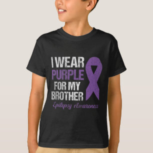 Ik Draag Paars voor Broeder Epilepsy Bewustheid T-shirt
