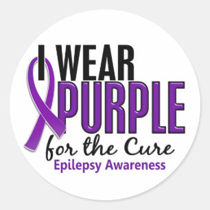 Ik Draag Paars voor de crème 10 epilepsie Ronde Sticker