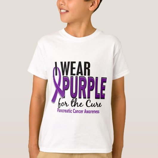 Ik Draag Paars voor de crème 10 pancreaskanker T-shirt (Voorkant)