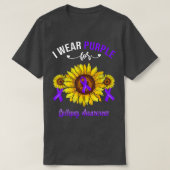 Ik Draag Paars voor Epilepsy Bewust Zonnebloem T-shirt (Design voorkant)