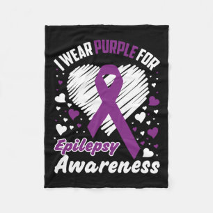 Ik Draag Paars voor Epilepsy Bewustheid Fleece Deken