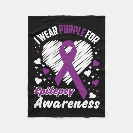 Ik Draag Paars voor Epilepsy Bewustheid Fleece Deken (Voorkant)