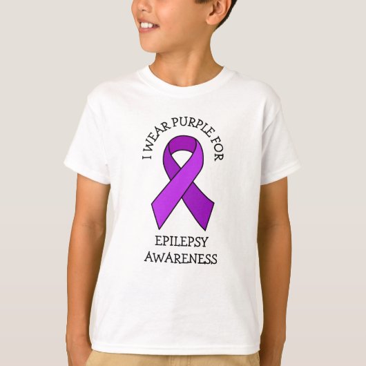 Ik Draag Paars voor Epilepsy Bewustheid T-shirt (Voorkant)