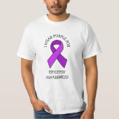 Ik Draag Paars voor Epilepsy Bewustheid T-shirt (Voorkant)