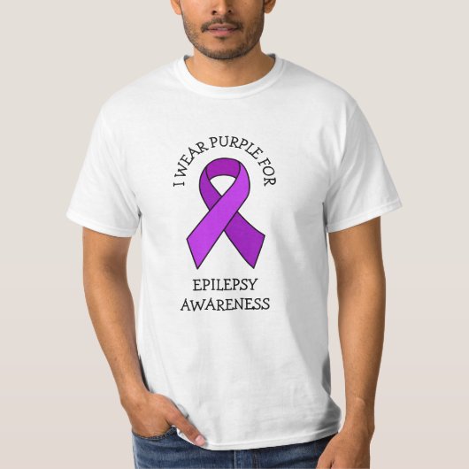 Ik Draag Paars voor Epilepsy Bewustheid T-shirt (Voorkant)
