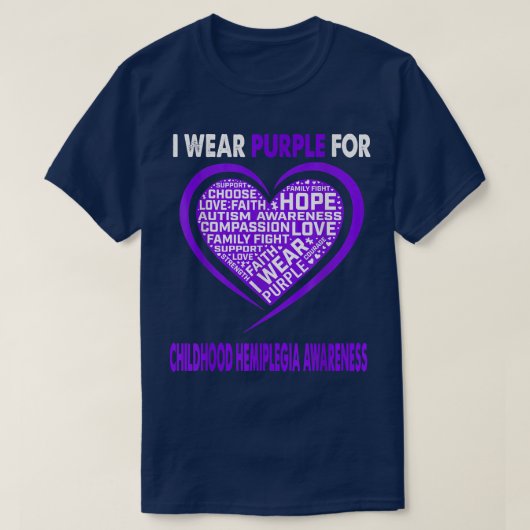 Ik Draag Paars voor het bewustzijn van het kind T-shirt (Design voorkant)