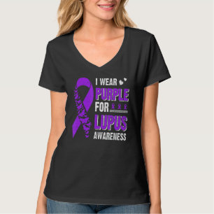 Ik Draag Paars voor Lupus Awareness Butterfly Ribb T-shirt