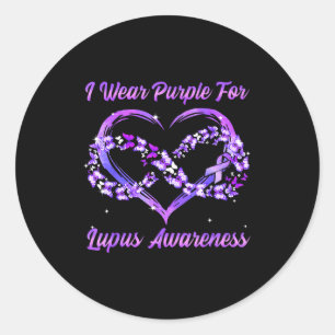Ik draag paars voor lupus bewustzijn strijder vech ronde sticker