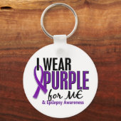 Ik Draag Paars voor me 10 epilepsie Sleutelhanger (Voorkant)