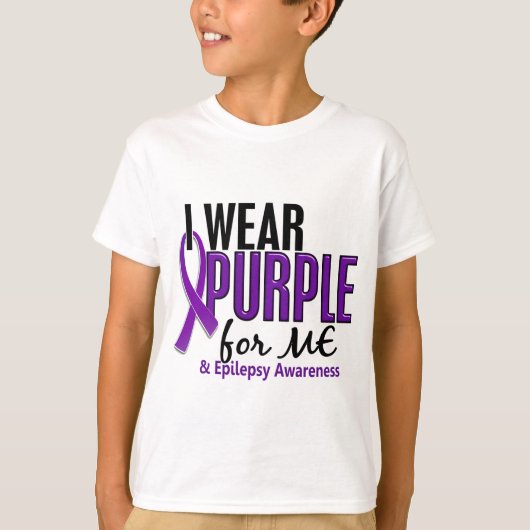 Ik Draag Paars voor me 10 epilepsie T-shirt (Voorkant)