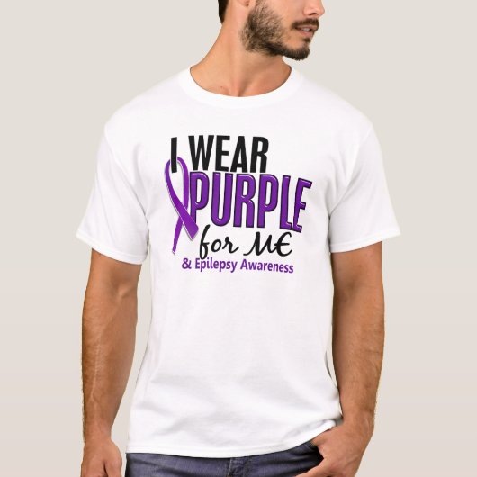 Ik Draag Paars voor me 10 epilepsie T-shirt (Voorkant)